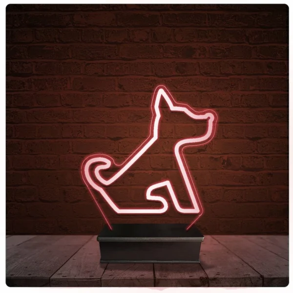 Led Luminária Acrílico Abajur - Cachorro dog Pet shop