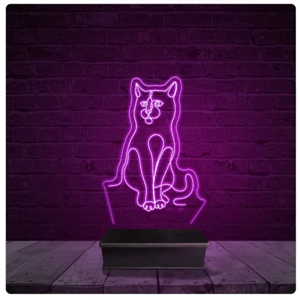 Luminária e Abajur Acrílico Led - Gatos Pet shop